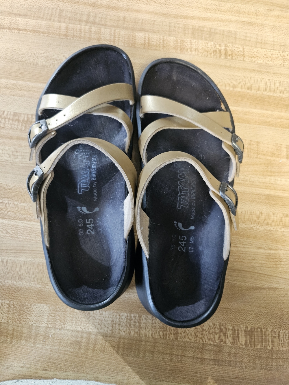 Women’s Strappy Tan Sandals with Buckle